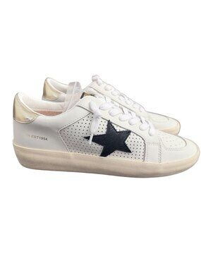 Vintage Havana Womens Star Sneakers White & Gold Size 11 Leather Upper New With